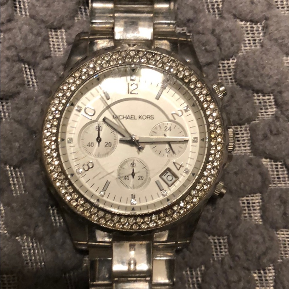 Michael Kors watch clear with rhinestones